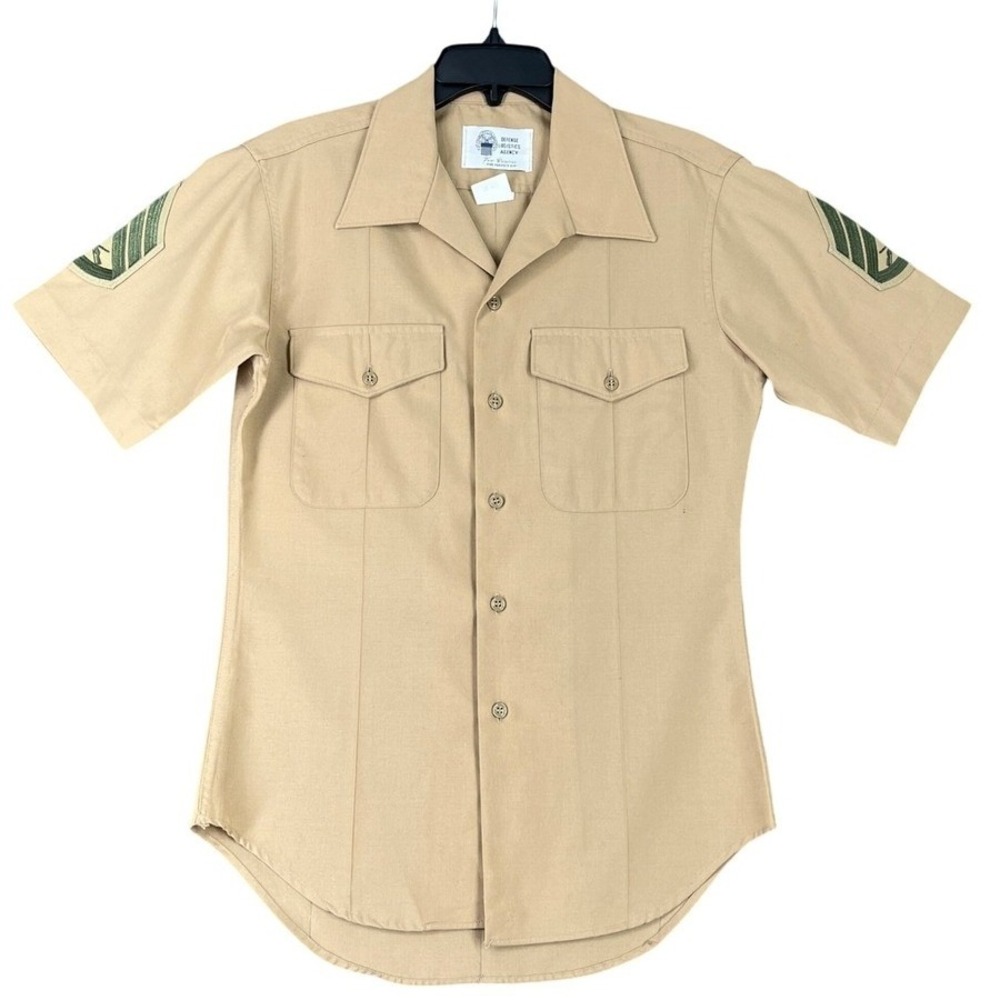 US Navy‎ Enlisted Khaki Short Sleeve Service Uniform Shirt 15.5 SPM1C1-11-D-F503